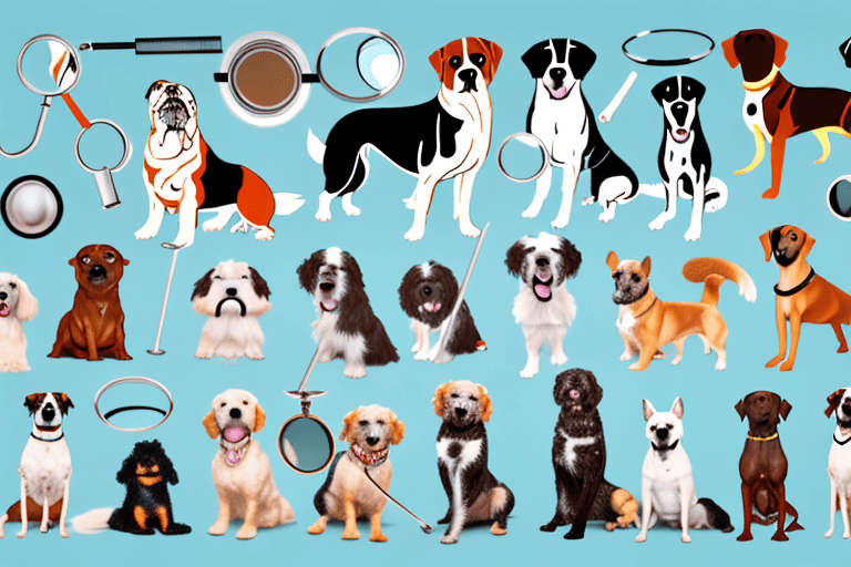 A variety of different dog breeds