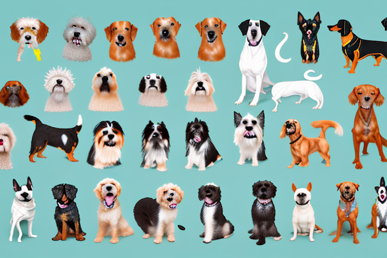 A variety of different dog breeds