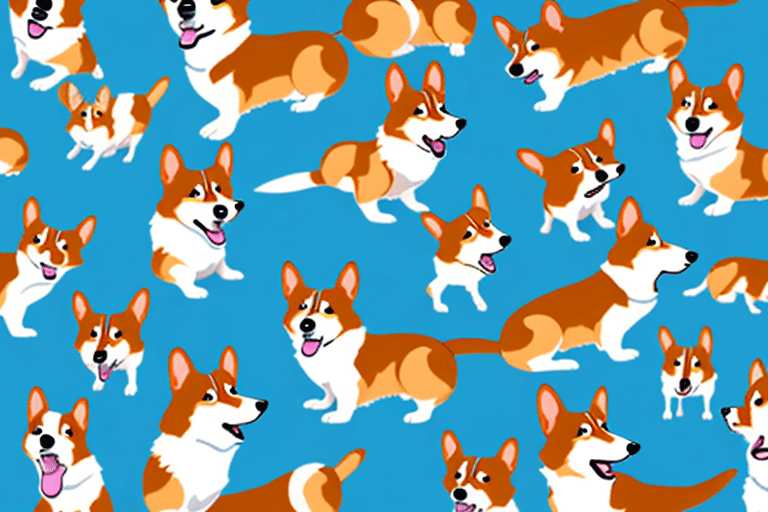 Several distinct types of corgi dogs