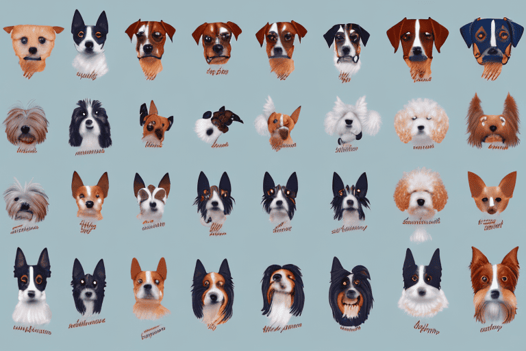 Several different dog breeds side by side