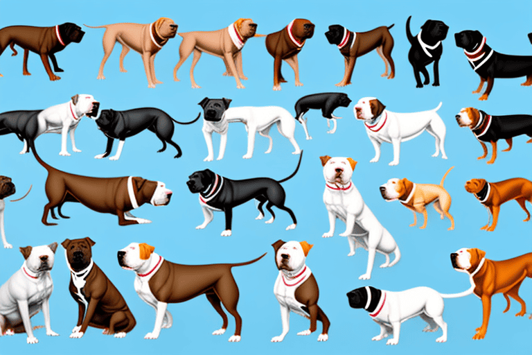 Several different types of pitbull dogs