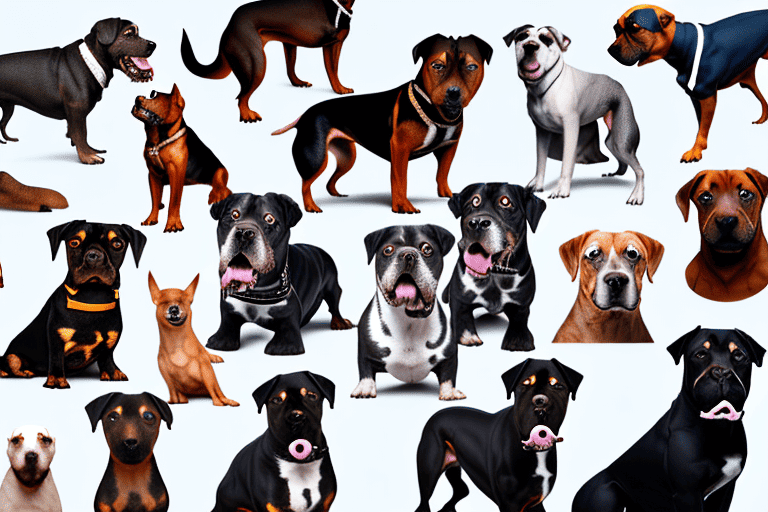 Several different breeds of dogs