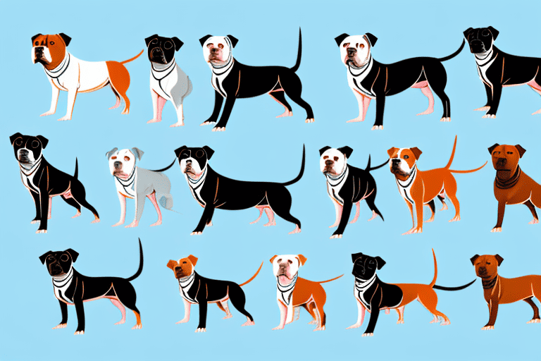Several distinct types of pitbull dogs showcasing their unique features and characteristics