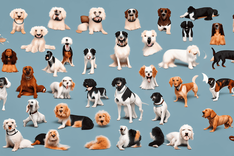 Several different breeds of dogs
