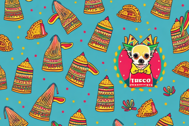 A chihuahua in a festive mexican setting