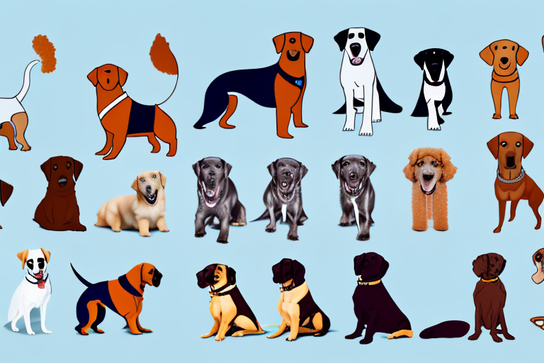 Various dog breeds displaying different personality traits
