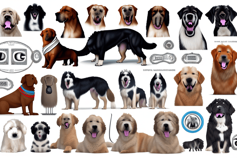 Several different types of large dog breeds