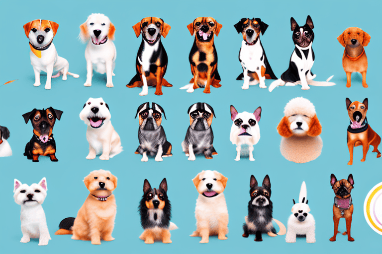 A variety of different cute dog breeds