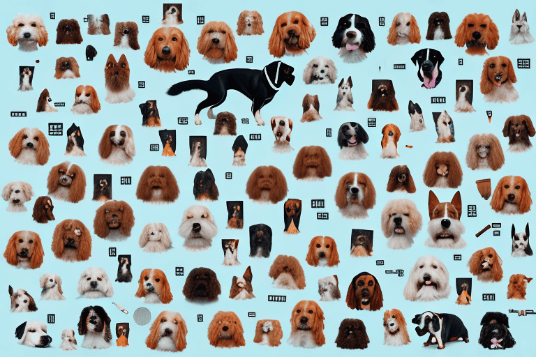 Various dog breeds each making a unique barking sound