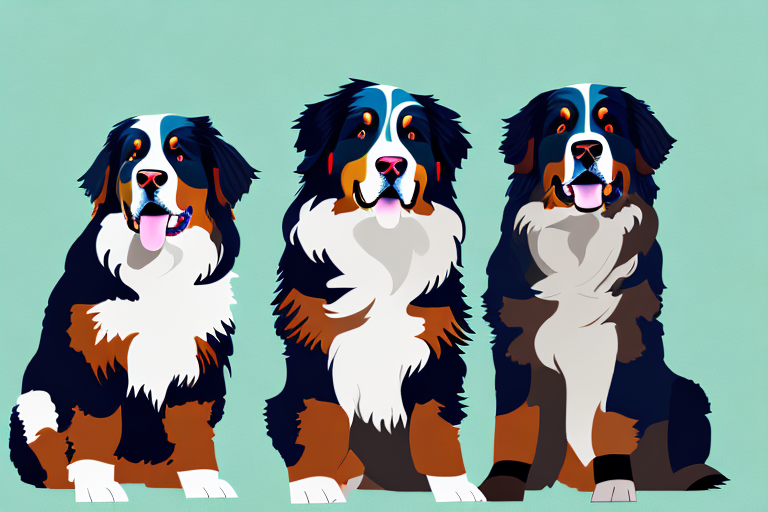 Three bernese mountain dogs