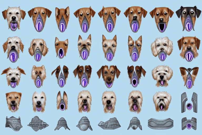 Various types of dog muzzles