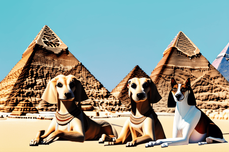 Various breeds of dogs typically found in egypt
