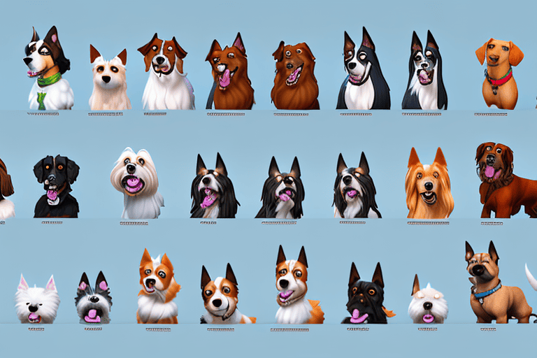 Various breeds of dogs from sims 4