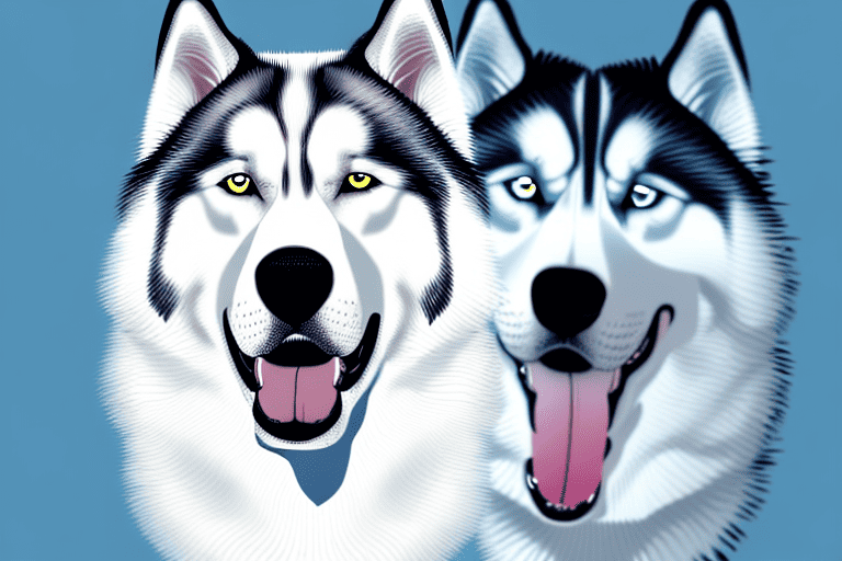 Several different breeds of dogs that are similar to huskies