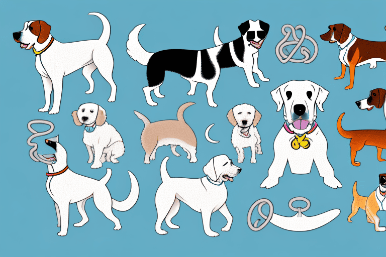 Several dogs with different types of hiatal hernias