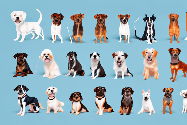 Different dog breeds with subtle visual indicators of neutering