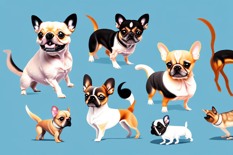 Several different breeds of small dogs such as chihuahuas