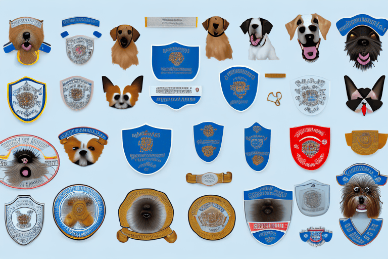 Several different breeds of dogs