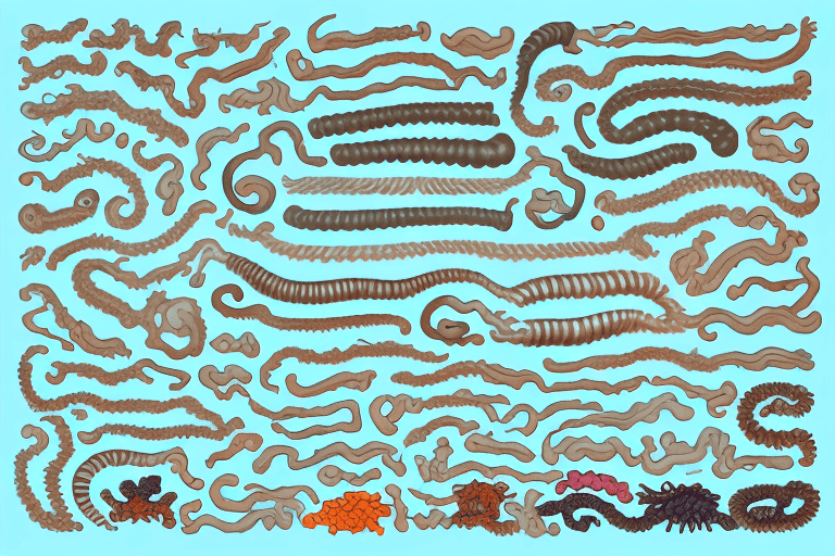 Various types of worms commonly found in cats and dogs