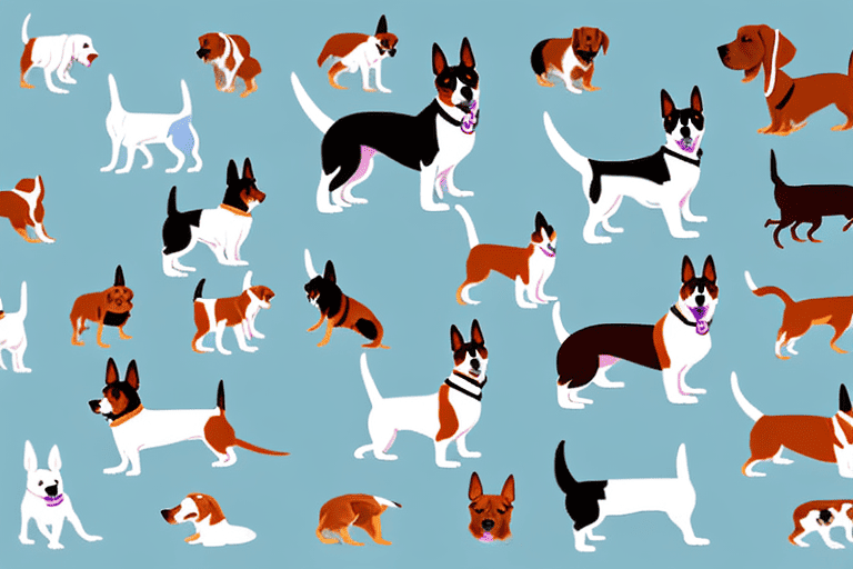 Several different breeds of dogs