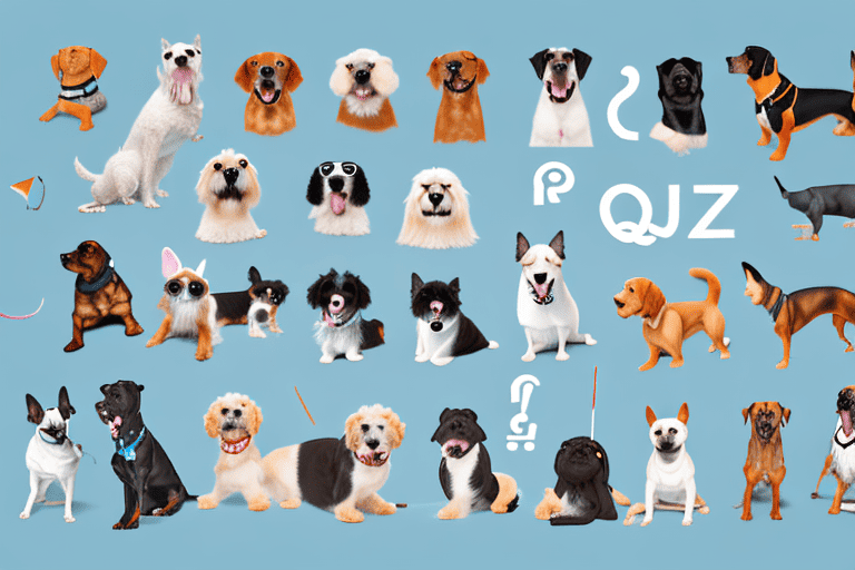 A variety of popular dog breeds in playful poses
