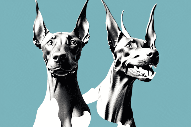 A doberman pinscher in a dynamic pose