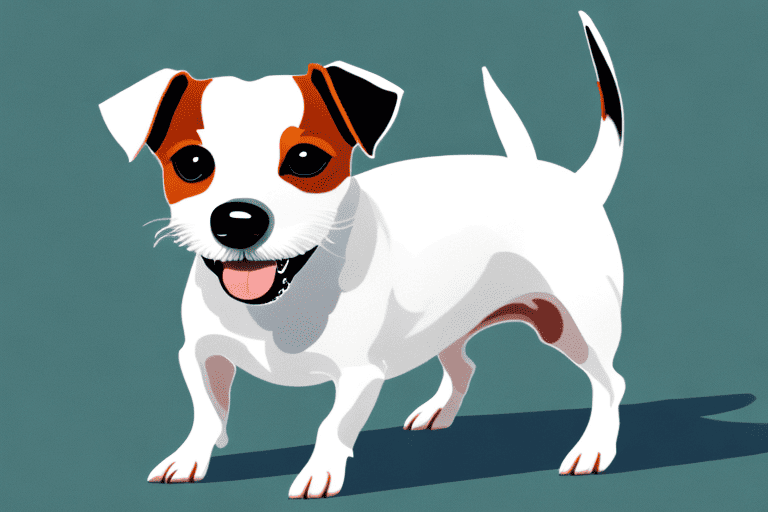 A playful jack russell terrier in a stance that showcases its distinctive features such as its small size