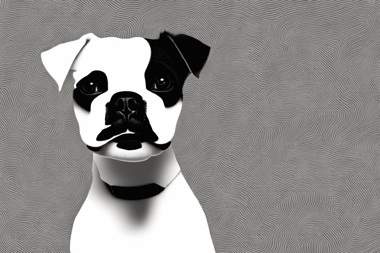 A playful black and white dog