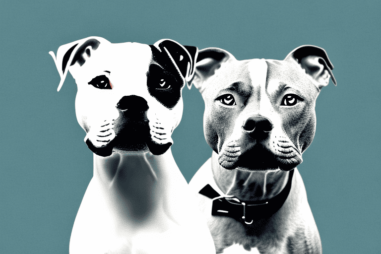 A playful and friendly american staffordshire terrier