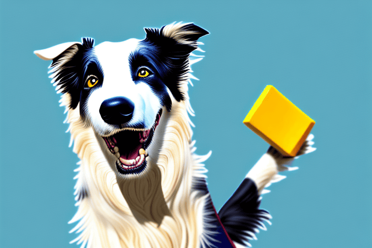 A border collie dog performing a trick