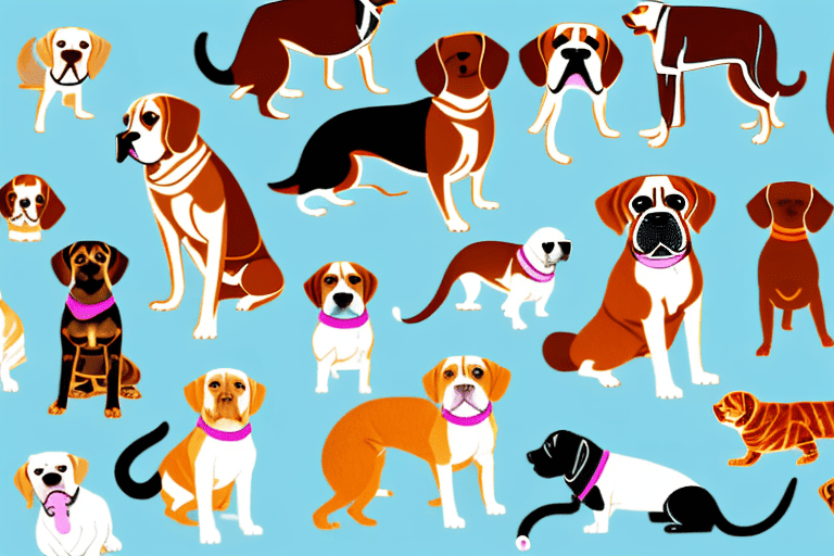 Several different types of dogs