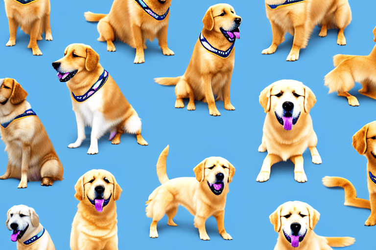 Various types of dogs like golden retrievers