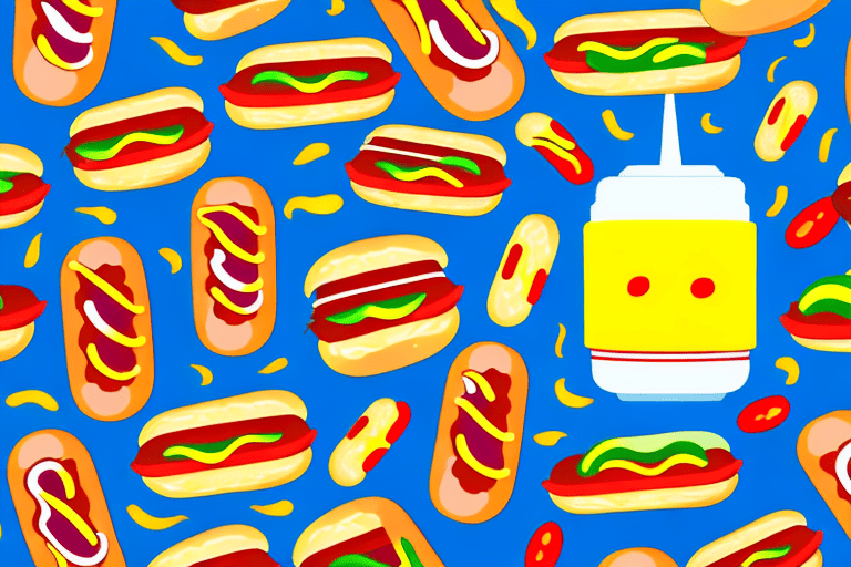 A hot dog with various ingredients like mustard