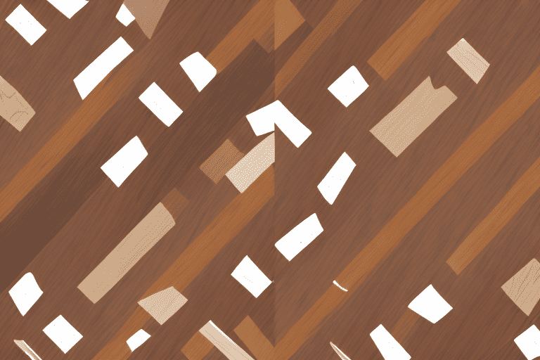 Several different types of hardwood floors with playful dogs on them