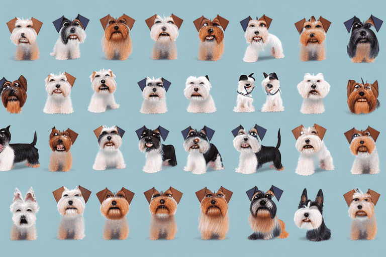 A variety of different terrier breeds