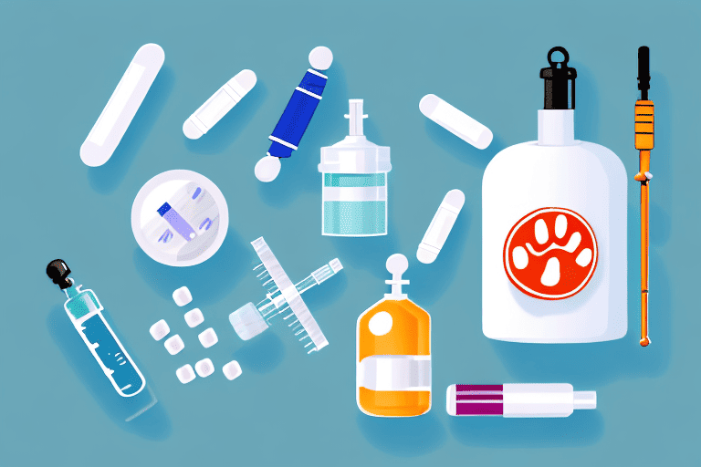 A syringe with a vaccine vial next to it