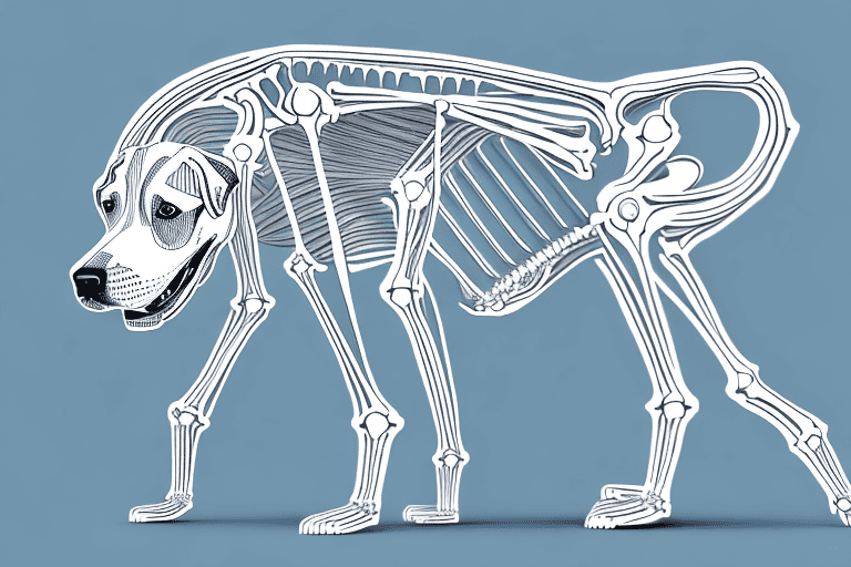 A dog showcasing its skeletal structure to highlight its vertebrate feature