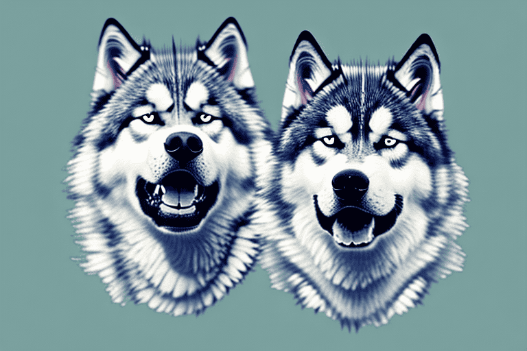 Several different breeds of dogs that resemble wolves