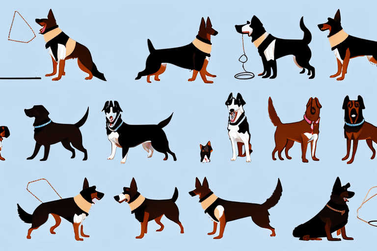 Several different breeds of dogs