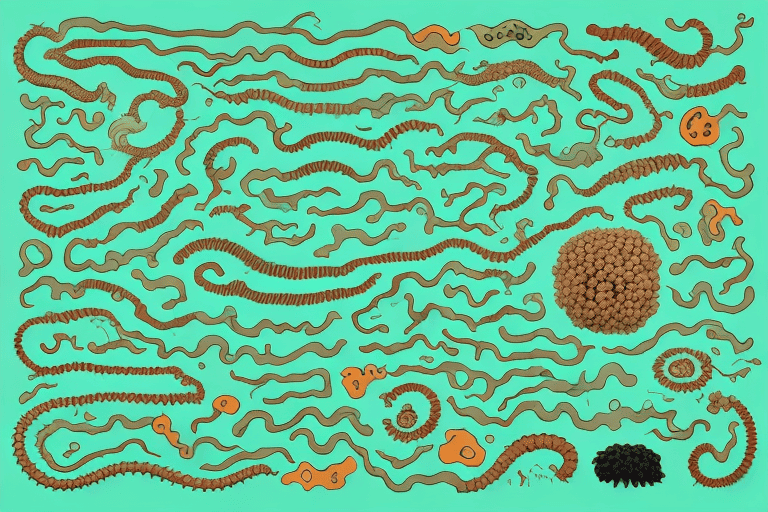 Various types of worms typically found in dog poop