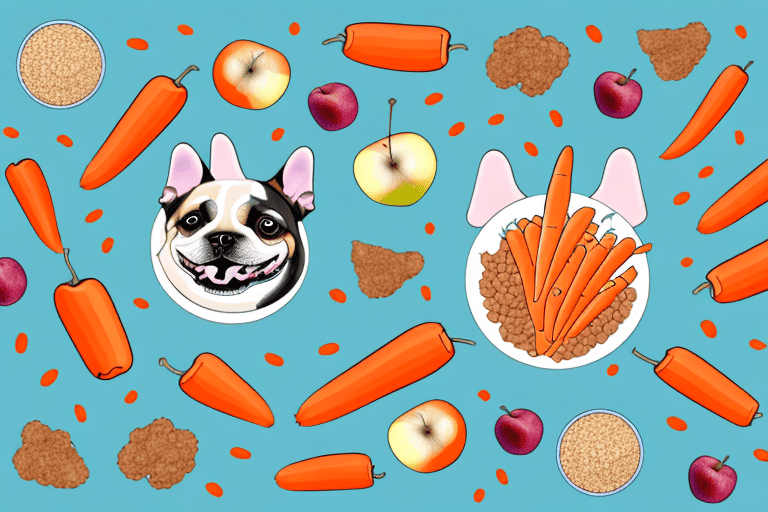 Various types of dog-friendly foods like carrots