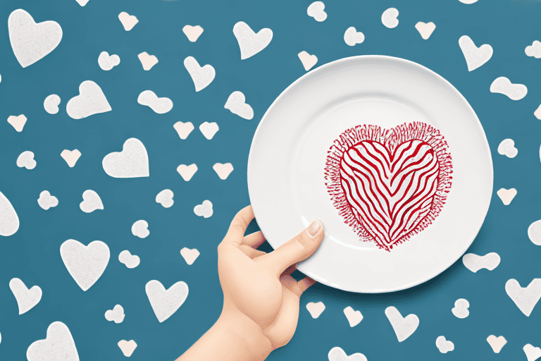 A curious dog looking at a plate of hearts of palm