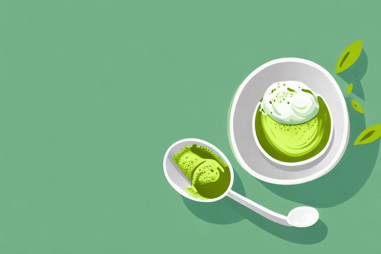 A curious dog sniffing a bowl of matcha ice cream