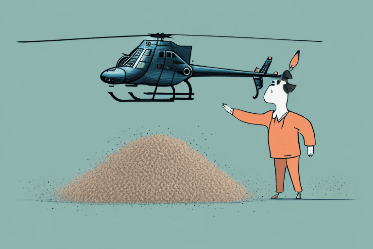 A curious dog sniffing at a pile of helicopter seeds on the ground