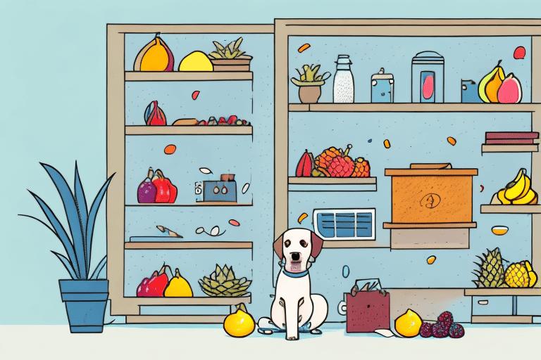 A curious dog sitting in front of an open cupboard