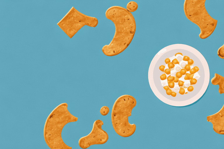 A curious dog looking at a bowl of butterscotch chips on a table