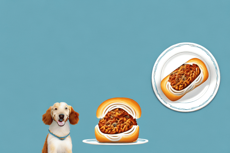 A curious dog sitting in front of a table with a plate of hawaiian rolls on it