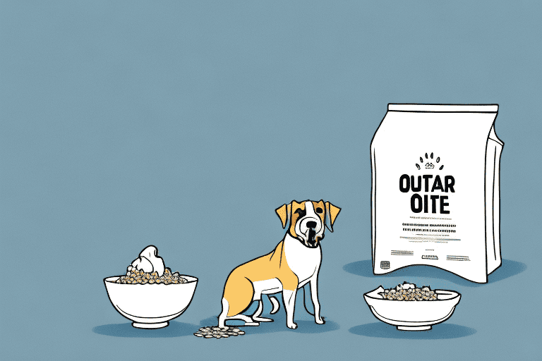 A curious dog sitting next to a bowl of oat flour