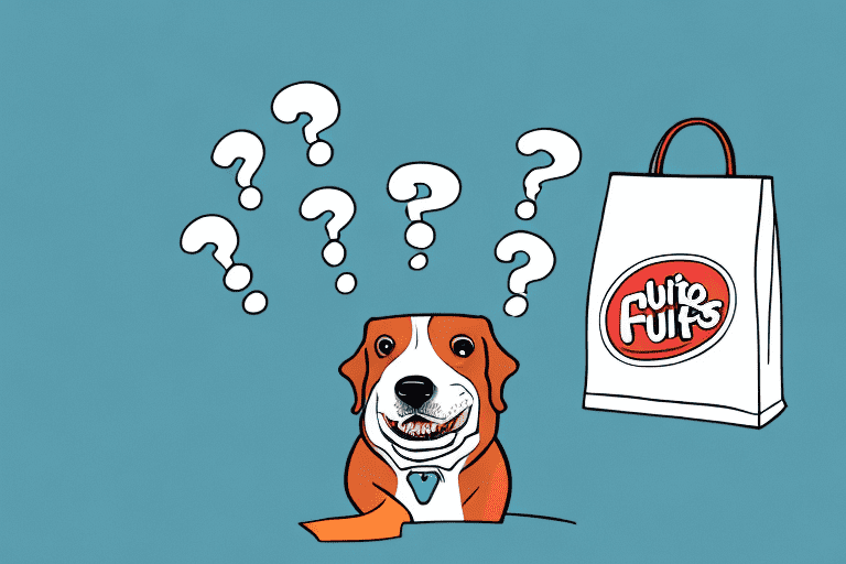 A curious dog sitting next to an open bag of ruffles chips