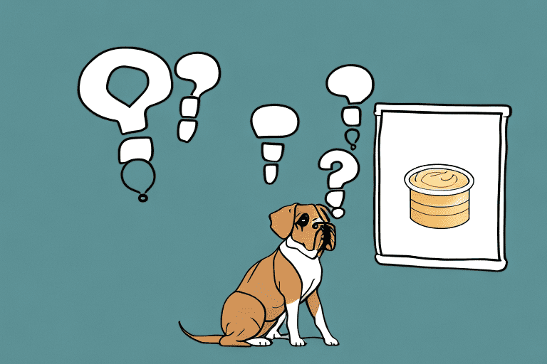 A curious dog sitting in front of a table with a nutter butter biscuit on it